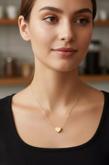 Altın Kalp Model Hayalet Kolye