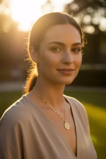 Altın Aynalı Zincirli Tac Kolye Ucu