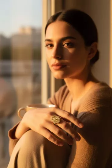  8 Ayar Altın Tuğra Model Yüzük