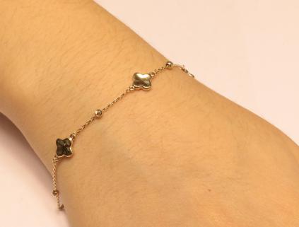 14 Ayar Altın Yonca Model Bileklik