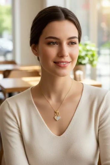 Altın Kalp Model Hayalet Kolye