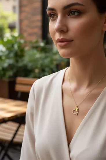 Altın Kalp Model Hayalet Kolye
