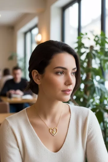 Altın Kalp Model Hayalet Kolye