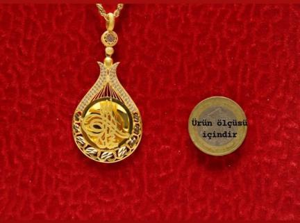 Altın Tuğralı Kolye Ucu