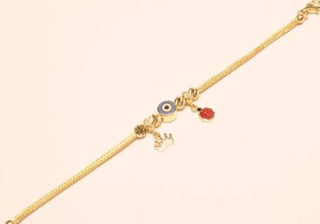 Altın Charm Çocuk Künyesi