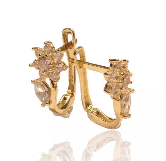 14 Ayar  Papatya Model Çocuk Küpesi