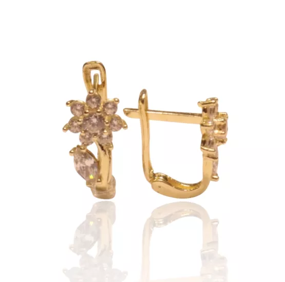 14 Ayar  Papatya Model Çocuk Küpesi