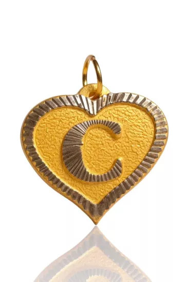  Altın Kalpli C Harfi