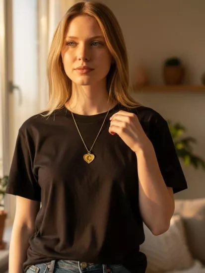 Altın Ç Harfli Aynalı Zincir