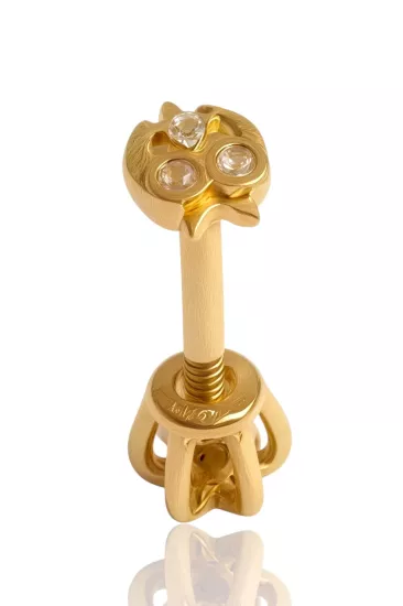 14 Ayar Altın Baykuş Model Tragus Küpe(25114-T007)