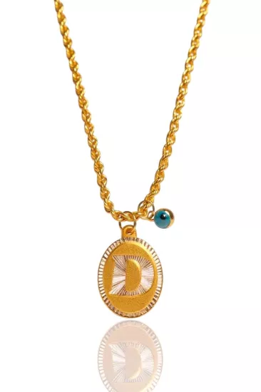 Altın Nostaljik D Harfli Halat Zincir