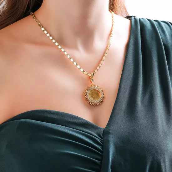 22 Ayar Çeyrek Altınlı Altın Kaplama Pullu Model Zincir – İstanbul Aynı Gün Teslimat