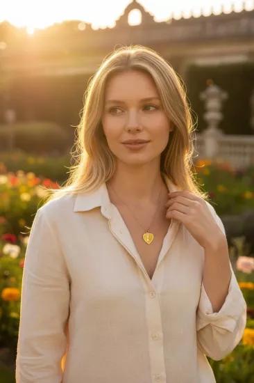 Altın F Harfli Aynalı Zincir