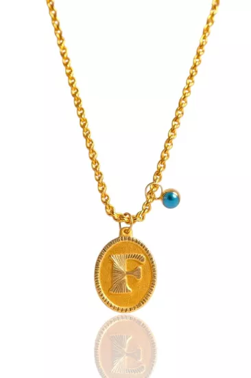 Altın Nostaljik F Harfli Halat Zincir