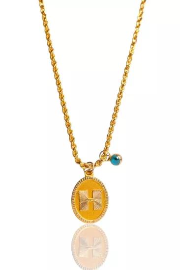 Altın Nostaljik H Harfli Halat Zincir