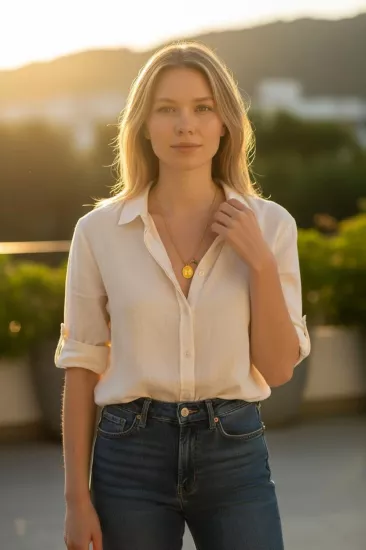 Altın Nostaljik H Harfli Halat Zincir