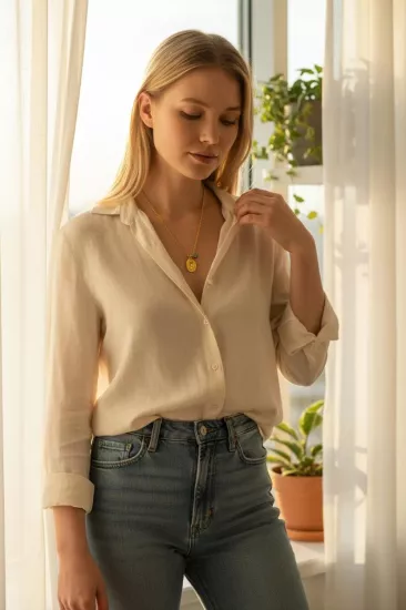 Altın Nostaljik I Harfli Halat Zincir