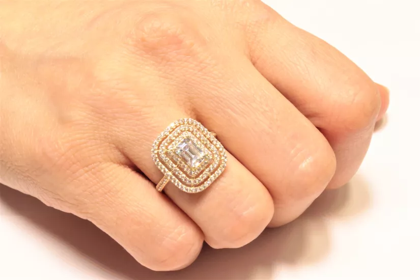 14 Ayar Altın Baget Taşlı Yüzük – 3,20 Gram | İstanbul Aynı Gün Teslimat