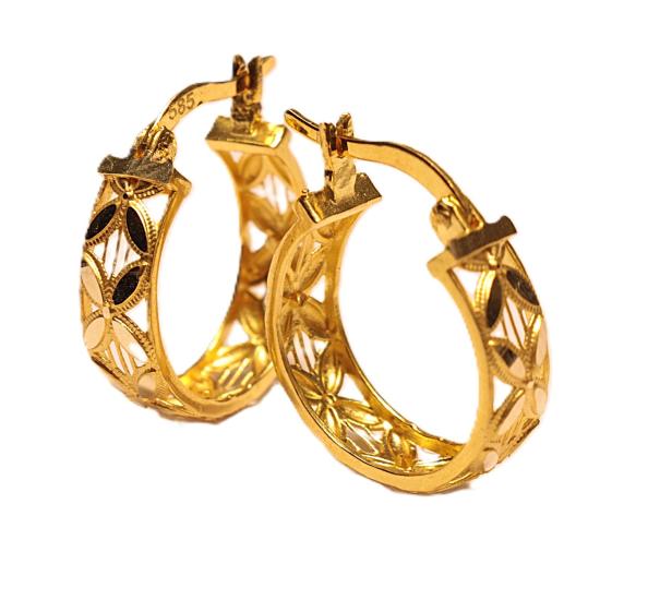  14 Ayar Altın Halka Küpe