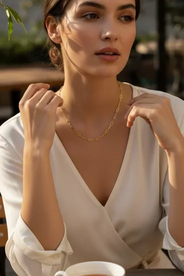 14 Ayar Altın Parçalı Ataç Model Kolye