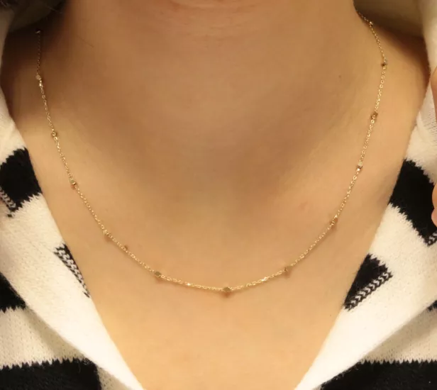 14 Ayar Altın Dorika Toplu Zincir