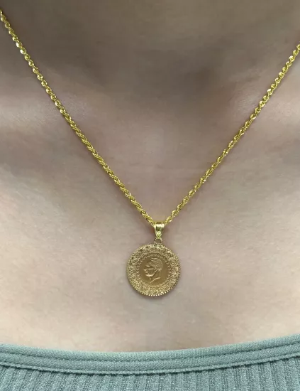 22 Ayar Çeyrek Altınlı 14 Ayar Halat Model Zincir – 3,50 Gram | İstanbul Aynı Gün Teslimat