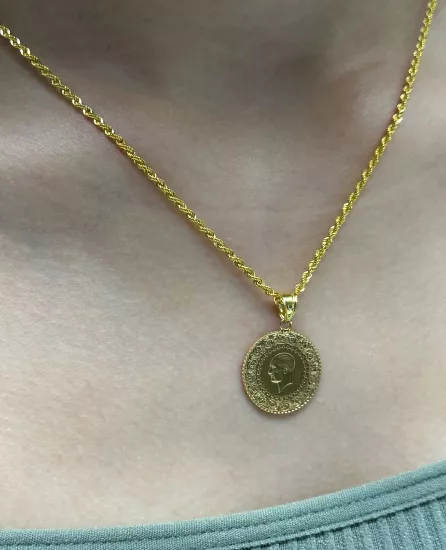 22 Ayar Çeyrek Altınlı 14 Ayar Halat Model Zincir – 3,50 Gram | İstanbul Aynı Gün Teslimat