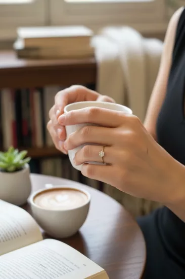 14 Ayar Altın Minimal Taşlı Yüzük