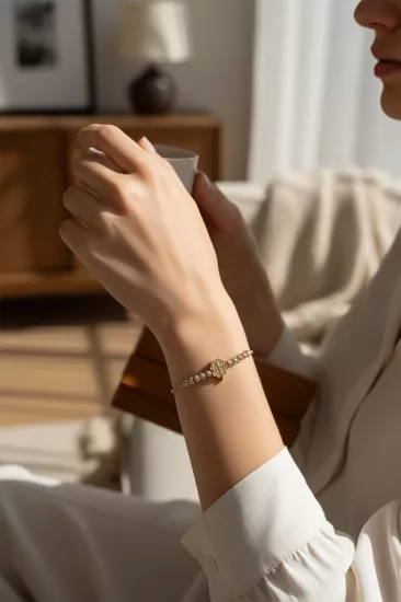 Altın Yonca Model Dorika Toplu Bileklik