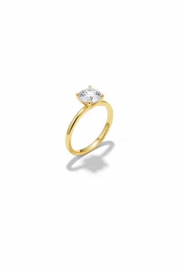  14 Ayar Altın Tek Taş Yüzük