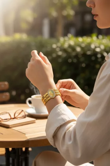Altın Üç Sıra Burmalı Tuğralı Kelepçe Model Bilezik