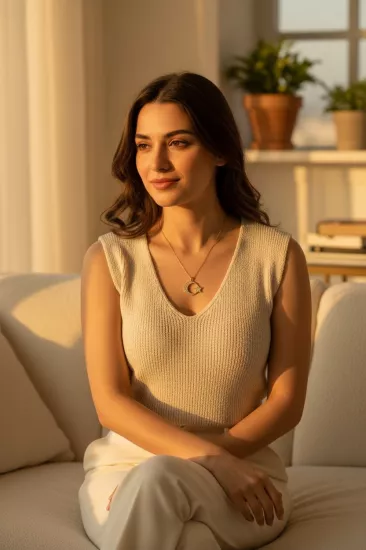 14 Ayar Altın Ay Yıldız Kolye Ucu ve Zinciri