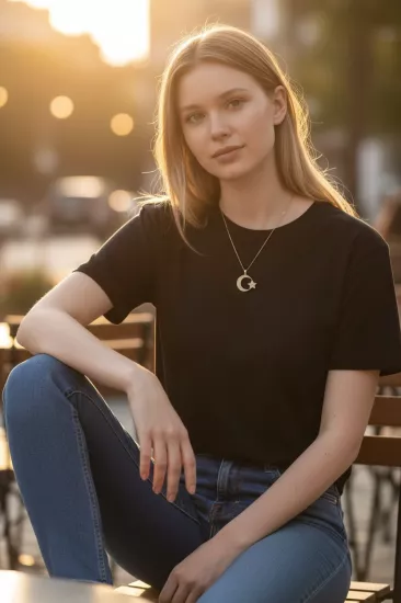 14 Ayar Altın Ay Yıldız Kolye Ucu ve Zinciri