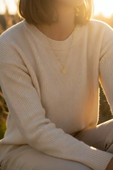 14 Ayar Kar Tanesi Kolye Ucu ve Zincir