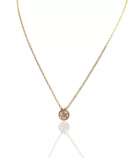 Altın Tek Taş Kolye Ucu ve Zinciri