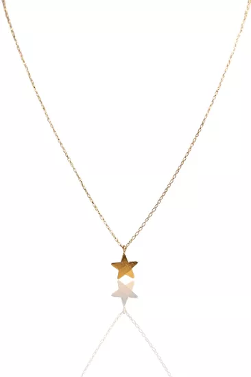 14 Ayar Altın Yıldız Kolye Uçlu Zincir
