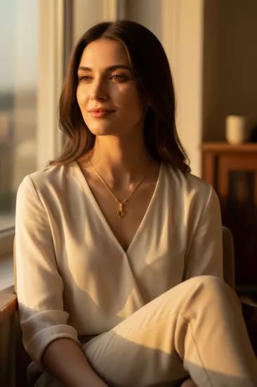 Altın Dorika Toplu Kalp Detaylı Zİncir