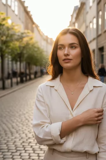 Beyaz Doğal Taşlı Kolye Ucu ve Zinciri