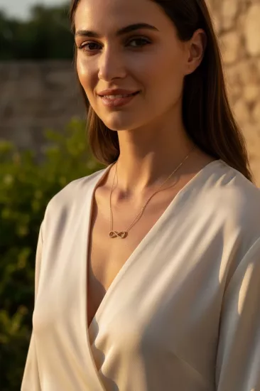 Altın Sonsuzluk Kolye Ucu ve Zinciri