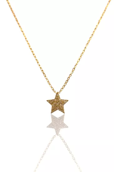 14 Ayar Altın Yıldız Kolye Uçlu Zincir