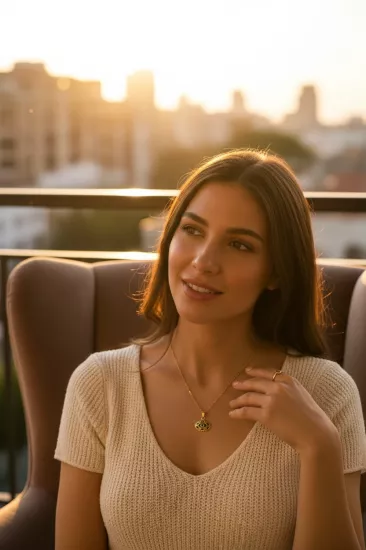  14 Ayar Altın Nazar Boncuklu Aynalı Zincir