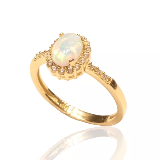 Altın Opal Taşlı Yüzük