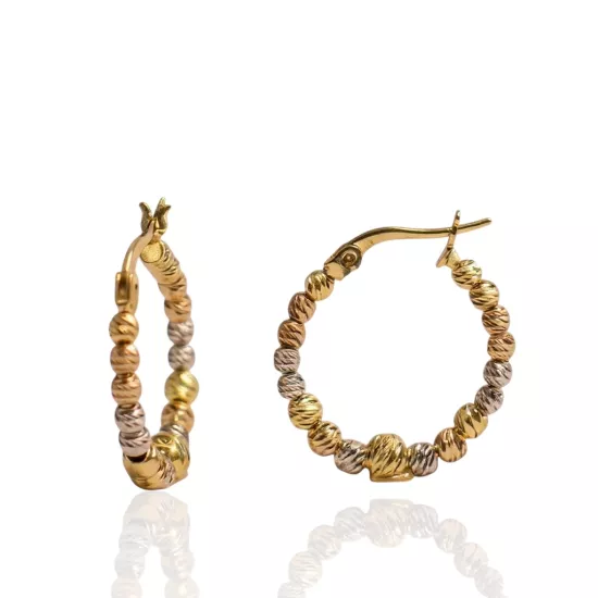 14 Ayar Altın Dorika Model Halka Küpe