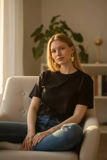 14 Ayar Altın Hint Model Küpe(22 Ayar Görünümlü)