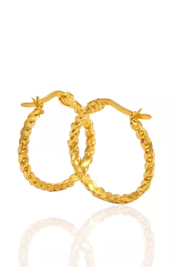 14 Ayar Üçlü Burma Küpe – 3,00 Gram (22 Ayar Altın Görünümlü)