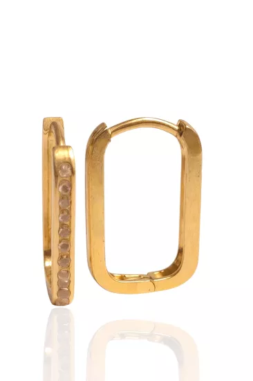 14 Ayar Altın Dikdörtgen Küpe