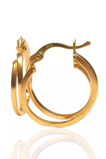 14 Ayar Altın Çift Sıra Halka Küpe 