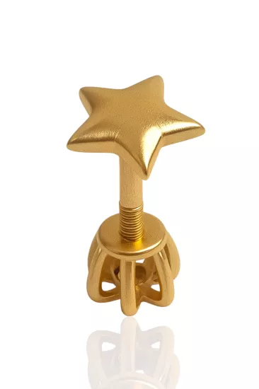 14 Ayar Altın Yıldız Model Tragus Küpe