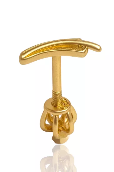 14 Ayar Altın Taşsız Vidalı Tragus Küpe