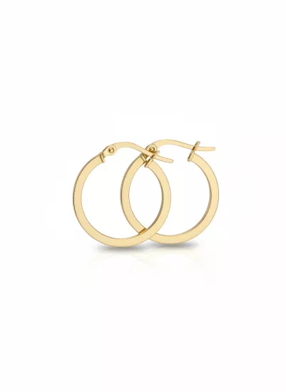 14 Ayar Altın Halka Küpe – 2 cm Çap